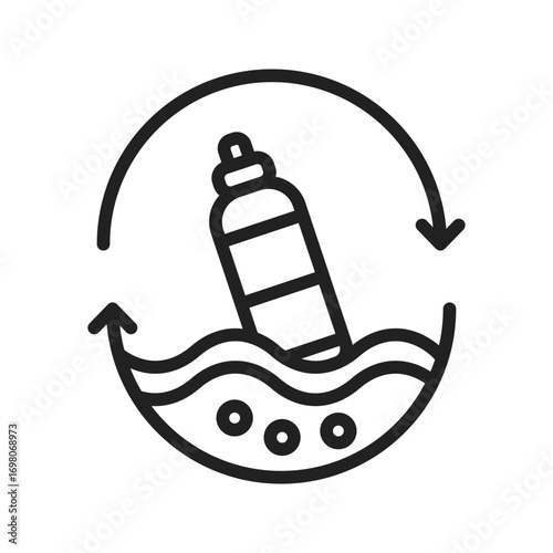 Recycled Ocean Plasticicon vector image. Suitable for mobile apps, web apps and print media.