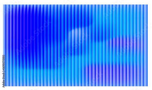 Radiant Ripple Holographic Waves. Shimmering Translucent Glasslike Gradient Design with Violet, Amber, and Blue Illumination. Futuristic Abstract Pattern on Black Background.