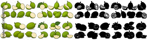 Pear halves collection with transparent background