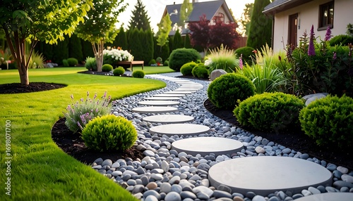 Lush garden pathway