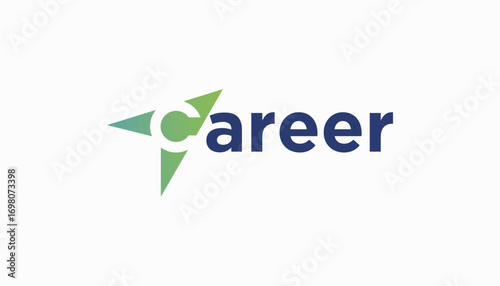 Circle Arrow letter C career Up Logo Line. Geometric Arrow Out of Box Icon isolated. Usable for Business and Technology Logos. Flat Vector Logo Design Template Element.