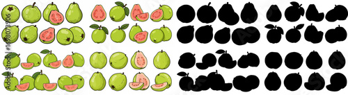 Mango slices and shapes with transparent background