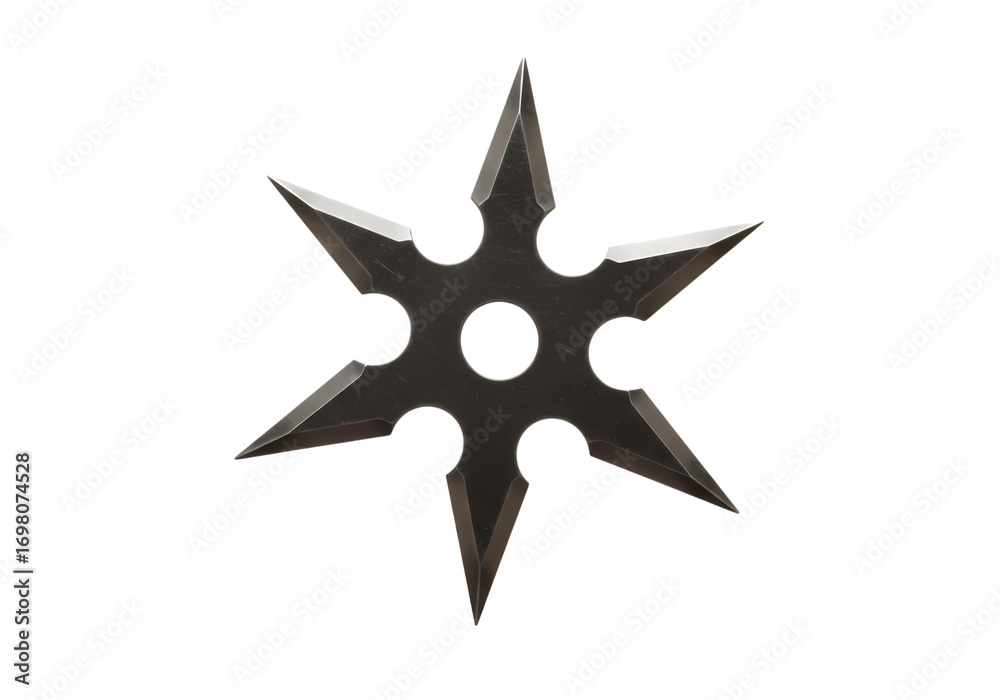 Obraz premium SixPointed Shuriken A Detailed CloseUp isolated on transparent background