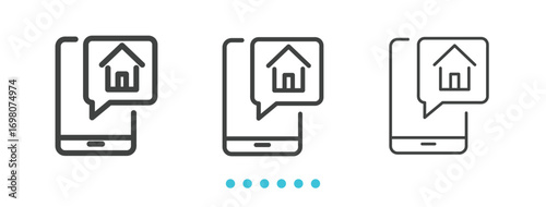 real estate over icon. Thin line icon vector