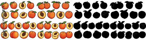 Mango slices and shapes with transparent background