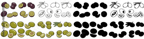 Raspberries and blackberries collection with transparent background