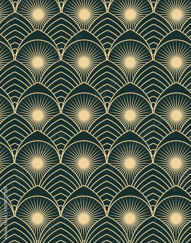 Art Deco Sunburst Geometric Pattern