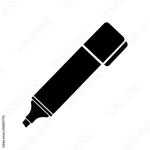 Black silhouette of a highlighter pen