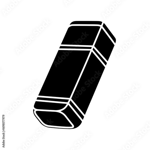 Black eraser icon on a white background