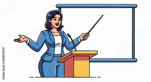 Business Presentation by a Woman.