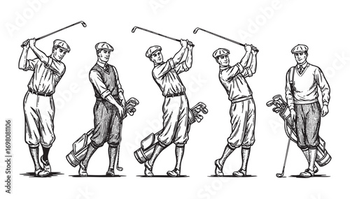 set of golf player 