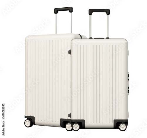 Billede på lærred two stylish suitcases isolated on transparent background