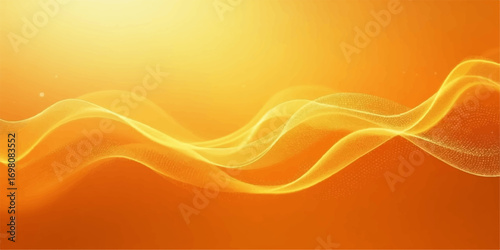 Abstract orange wave background with flowing lines and light texture design