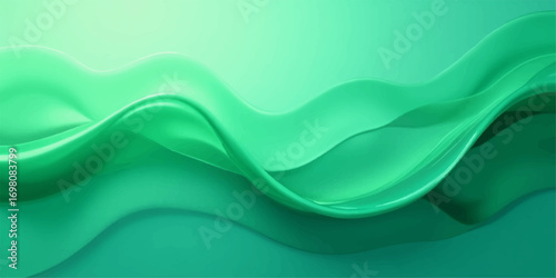 Abstract blue and green wave background with flowing lines and dynamic design elements