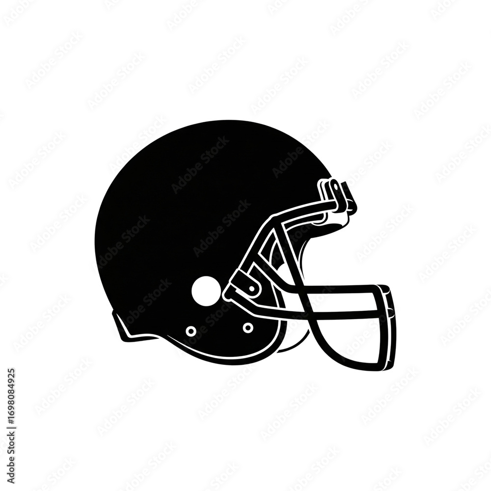 Fototapeta premium American Football Helmet Vector Silhouette