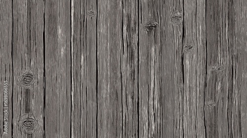 A close-up, seamless texture of weathered and knotty gray wooden planks.