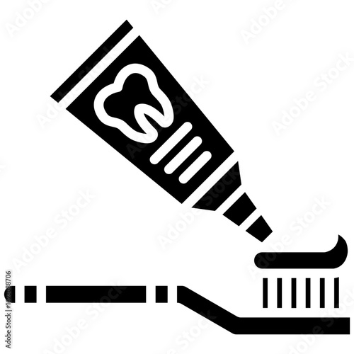 Tooth Paste on Brush Icon