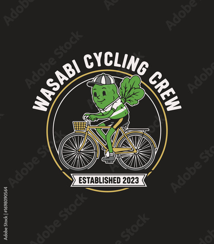 Wasabi Cycling Crew Mascot Bike Club Vector
