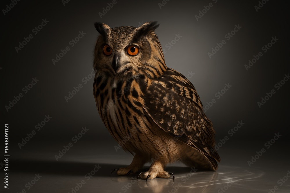 Obraz premium Owl in profile view. Use for knowledge, leadership, strategy, and educational campaigns. 