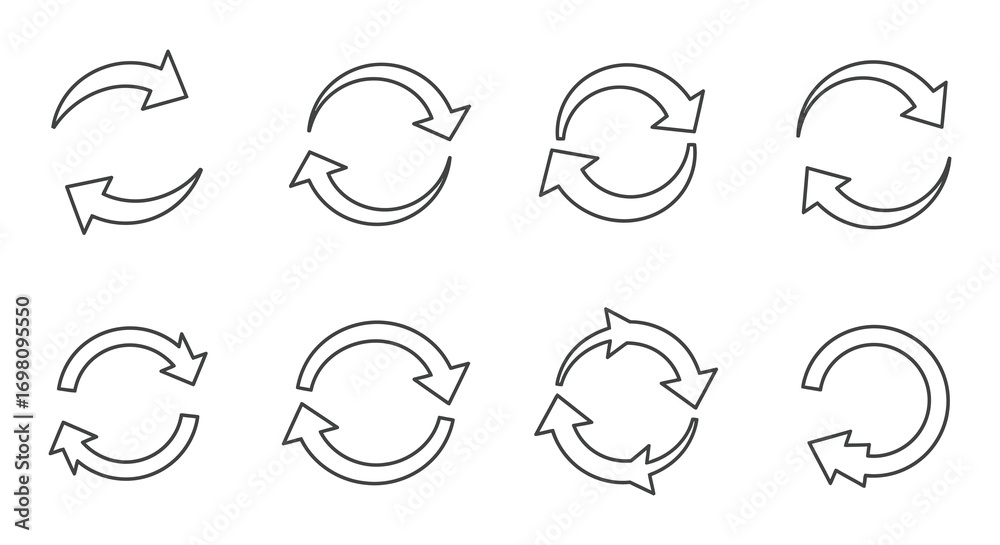 Fototapeta premium a series of circular arrows showing various stages of rotation
