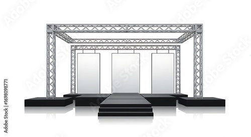 Modern Stage Design with Truss System and Blank Panels