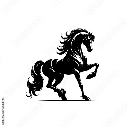 Majestic Horse Vector Illustration – Elegant Galloping Equine Artwork