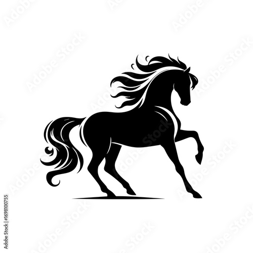 Running Horse Vector Illustration – Dynamic Equine Artwork