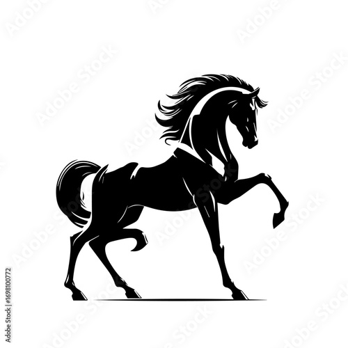 Elegant Horse Vector Illustration – Majestic Equine Silhouette Design