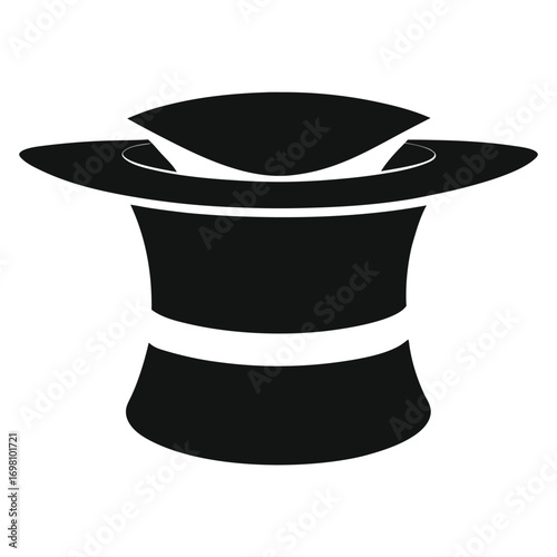 "Magician Hat Vector – Classic Magic Show Hat Silhouette Design"