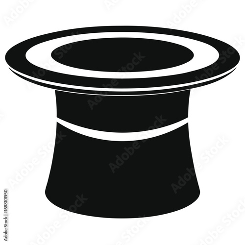 "Magician Hat Vector – Classic Magic Show Hat Silhouette Design"