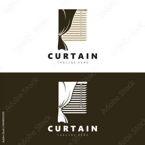  Curtain logo simple design illustration vector.