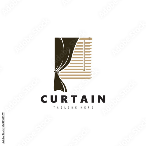  Curtain logo simple design illustration vector.