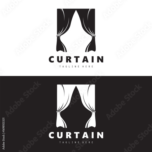  Curtain logo simple design illustration vector.