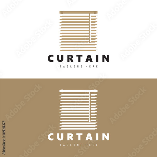  Curtain logo simple design illustration vector.