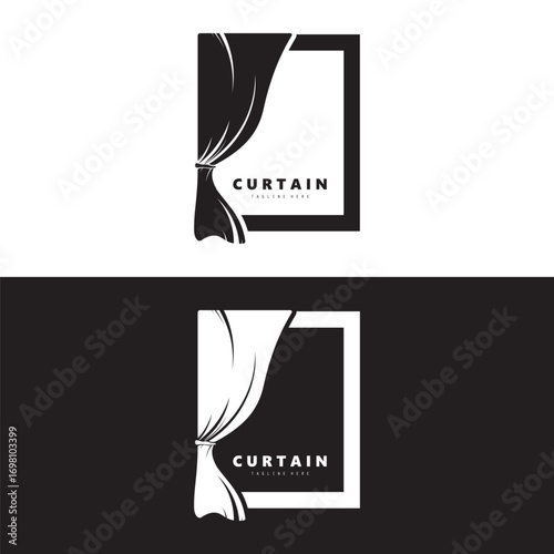  Curtain logo simple design illustration vector.