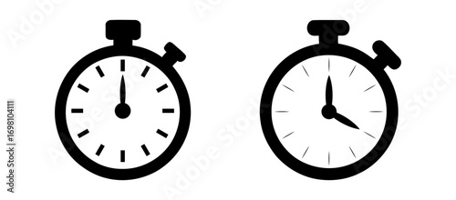 stopwatch icons showing different times. set of stopwatch