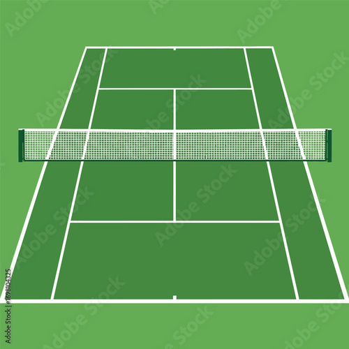 Aerial view of tennis court, a sports illustration