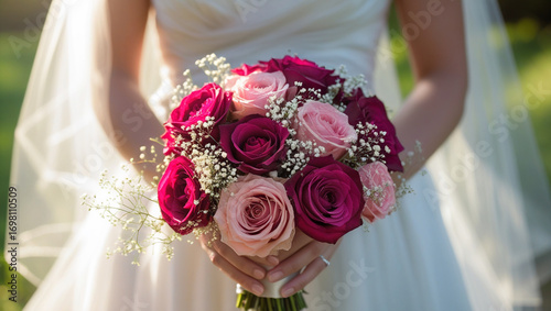 bride holding a bouquet of flowers