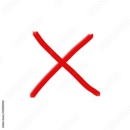 Red x arrow icon with sharp edges