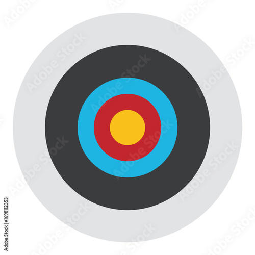 Archery target, isolated on white background. Shoting target. Reaching the goal in business concept