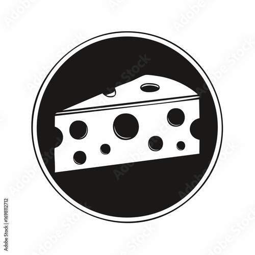 Swiss cheese or emmental cheese flat color icon for food apps and websites