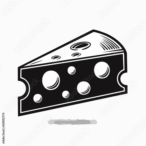 Swiss cheese or emmental cheese flat color icon for food apps and websites