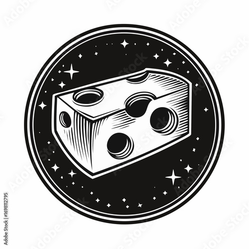 Swiss cheese or emmental cheese flat color icon for food apps and websites