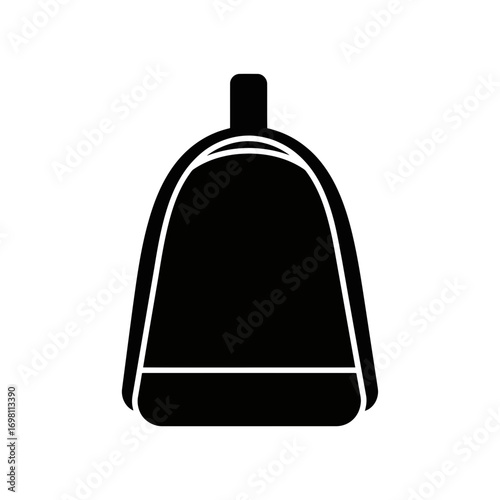Simple black silhouette of a dustpan