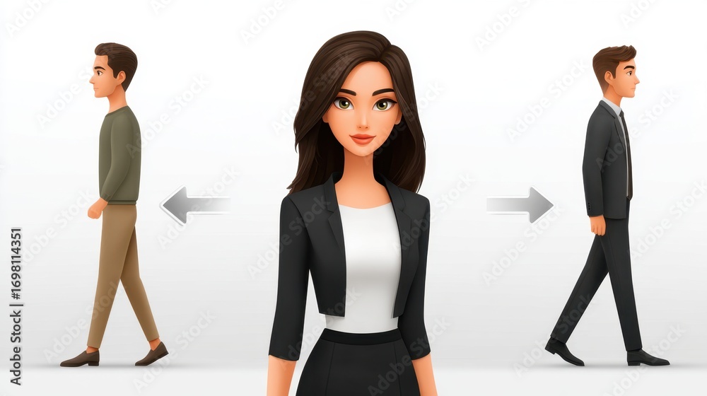 Obraz premium Exploring job rotation trends among employees in modern workplaces fostering adaptability and growth through visual representation