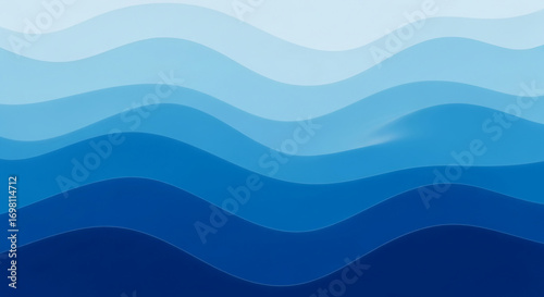 Wallpaper Mural Abstract image of layered blue waves, creating a smooth, flowing texture, symbolizing calm, serenity, and depth, ideal for website background Torontodigital.ca