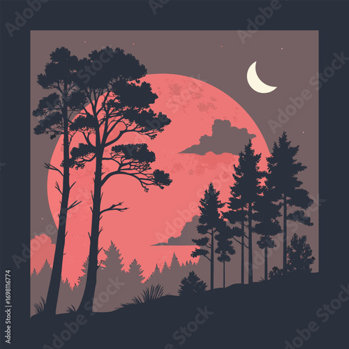 blood red moon rising over calm ocean water dramatic night landscape