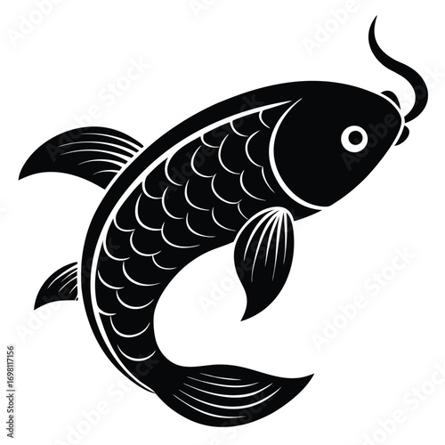 koi carp vector icon