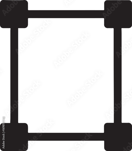 Artboard rectangle silhouette icon for design, illustration, graphics, UI and creative layout.