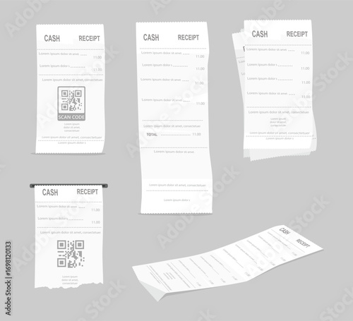 Set of paper check and financial check